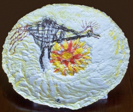 Nas asas do Vento - Fibras naturais e massa / Pintura a óleo 